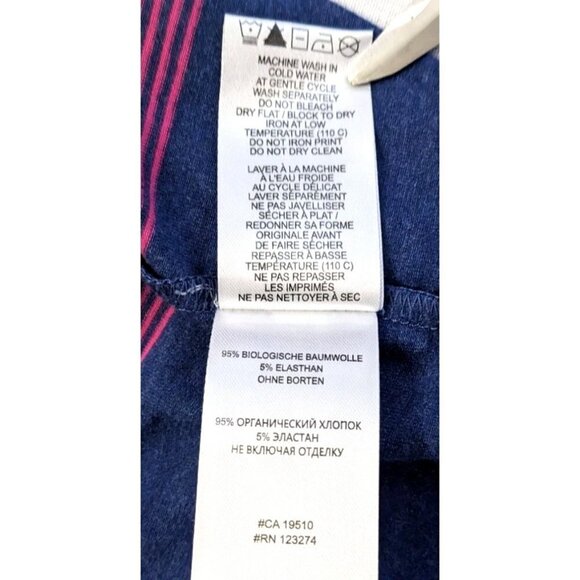 LOLË/LOLE Anna Blue & Pink Activewear Tank Dress Striped Organic Cotton Size M - Picture 6 of 9